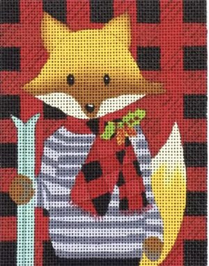Love You More Needlepoint Designs -  Plaid Fox