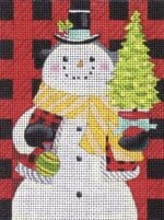 Love You More Needlepoint Designs -  Plaid Snowman
