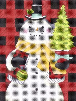 Love You More Needlepoint Designs - Plaid Snowman