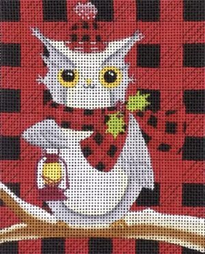 Love You More Needlepoint Designs -  Plaid Owl