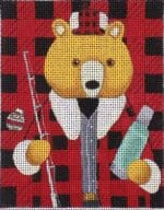 Love You More Needlepoint Designs -  Plaid Bear