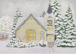 Love You More Needlepoint Designs -  Winter Church