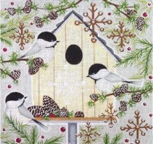 Love You More Needlepoint Designs -  Winter Chickadees