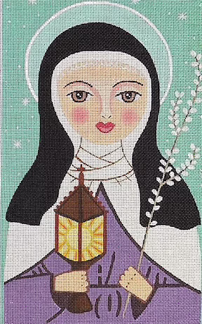 Love You More Needlepoint Designs -  St. Claire of Assisi