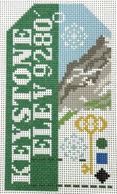 Hedgehog Needlepoint - Keystone Retro Travel Tag