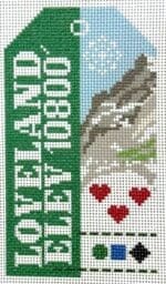 Hedgehog Needlepoint - Loveland Retro Travel Tag