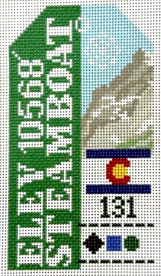 Hedgehog Needlepoint - Steamboat Retro Travel Tag