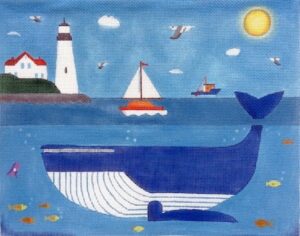 Love You More Needlepoint Designs -  Whale at Sea