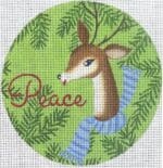 Love You More Needlepoint Designs - Peace Reindeer Ornament