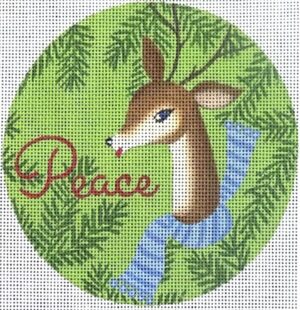 Love You More Needlepoint Designs - Peace Reindeer Ornament