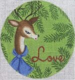 Love You More Needlepoint Designs - Love Reindeer Ornament