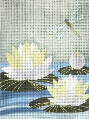 Love You More Needlepoint Designs - Dragonfly and Lillies
