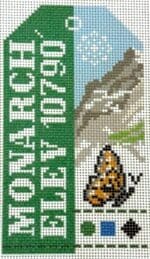 Hedgehog Needlepoint - Monarch Retro Travel Tag