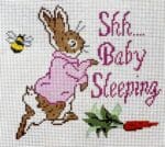 Elm Tree Needlepoint - Baby Sleeping in Pink