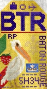 Hedgehog Needlepoint - Baton Rouge Travel Tag