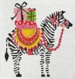 Kate Dickerson Needlepoint - Mini Party Animal Zebra with Gifts