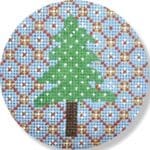 CBK Needlepoint Collections - Christmas Trees on Red and Gold