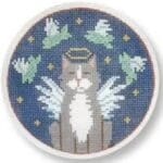 CBK Needlepoint Collections - Grey Angel Cat with Fish