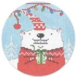 CBK Needlepoint Collections - Polar Bear with Package