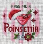 The Gingham Stitchery - Poinsettia Happier Hour Coaster