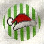 A Poore Girl Paints Needlepoint - Santa Hat Bag Tag