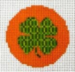 A Poore Girl Paints Needlepoint - Four Leaf Clover Bag Tag