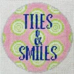 A Poore Girl Paints Needlepoint - Tiles and Smiles in Pink and Green