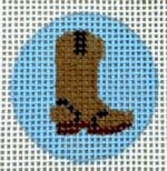 Kate Dickerson Needlepoint - Cowboy Boot Key Ring Insert