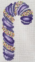Blueberry Point Canvas - Purple Sparkly Candy Cane