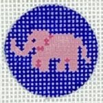 Kate Dickerson Needlepoint - Pink Elephant Key Ring Insert