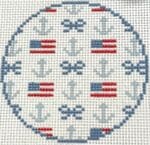 Atlantic Blue Canvas - Nautical USA Round