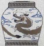 The Gingham Stitchery - Brown Dragon Ginger Jar Pillow