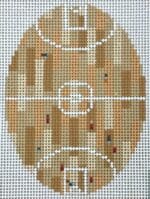 Atlantic Blue Canvas - Basketball From Above Oval