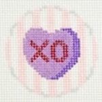 A Poore Girl Paints Needlepoint - Candy Heart Bag Tag