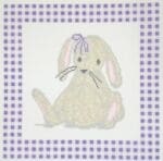 A Poore Girl Paints Needlepoint - Bunny Lovey with Gingham Border
