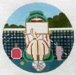 Gayla Elliott Designs - Pickle Ball Stitching Girl Ornament