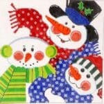 The Meredith Collection - Three Snowman Pillow