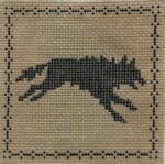 The Plum Stitchery - Leaping Wolf  (In Stock)