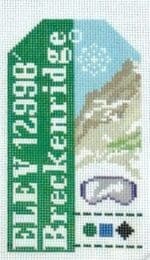 Hedgehog Needlepoint - Breckenridge Retro Travel Tag
